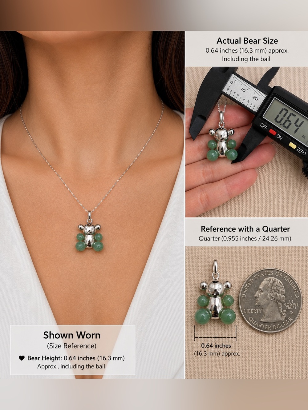Sterling silver 925 discontinued Bubble pendant. stones are green aventurine